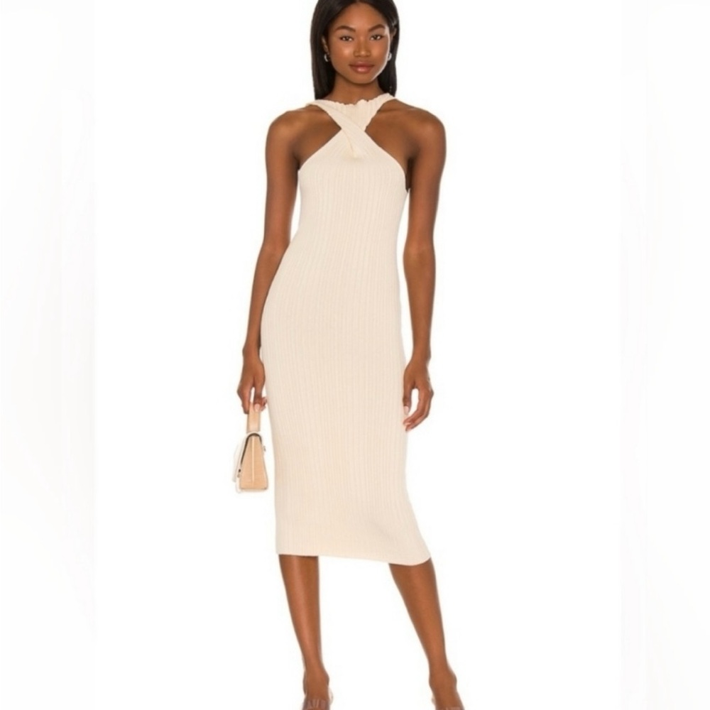 Elegant Cream Halter Dress
